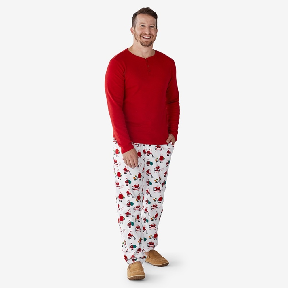 The Company Store | Family Flannel Waffle Knit Henley Pajama Top Men’s XL